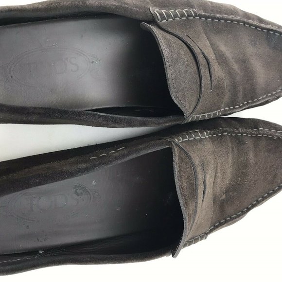 TODS Gommino Penny Loafers Men 8.5 Suede Brown - Picture 8 of 8
